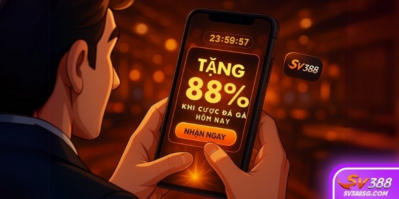 Người chơi dễ dàng nhận ưu đãi chỉ với vài thao tác trên ứng dụng SV388