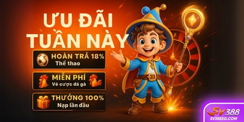 Danh sách các ưu đãi nổi bật trong tuần tại SV388