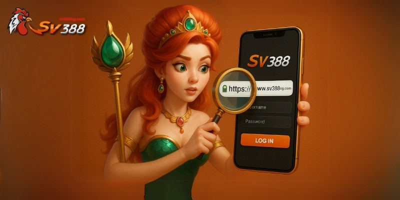 Người chơi kiểm tra tính bảo mật của đường link trước khi đăng nhập SV388.