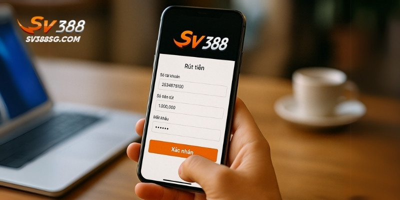 Rút tiền trên ứng dụng SV388 với giao diện hiện đại