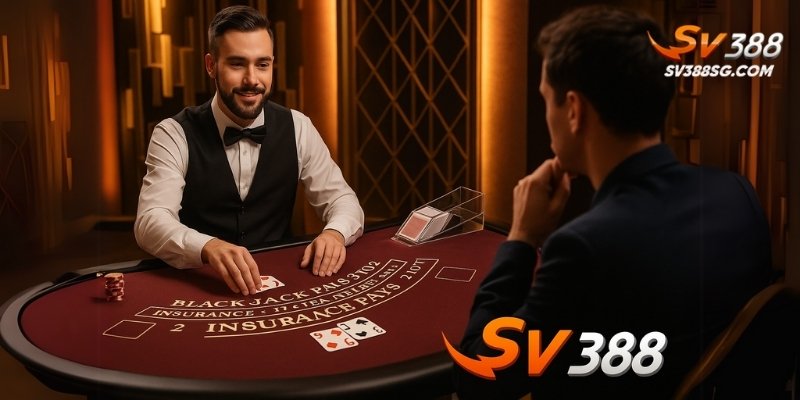 Trải nghiệm Blackjack Live Casino SV388 với dealer