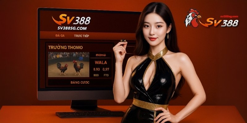 Giao diện trang chủ SV388 với các trận đá gà trực tiếp